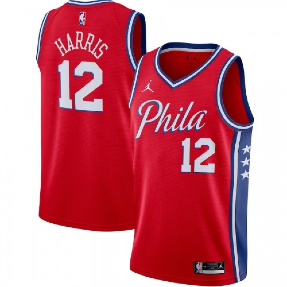 Men's Philadelphia 76ers Tobias Harris #12 Jordan Red 2020/21 Swingman Jersey - Statement Edition-Pro Kit Vault | Brand New 26/27 Sports Jerseys